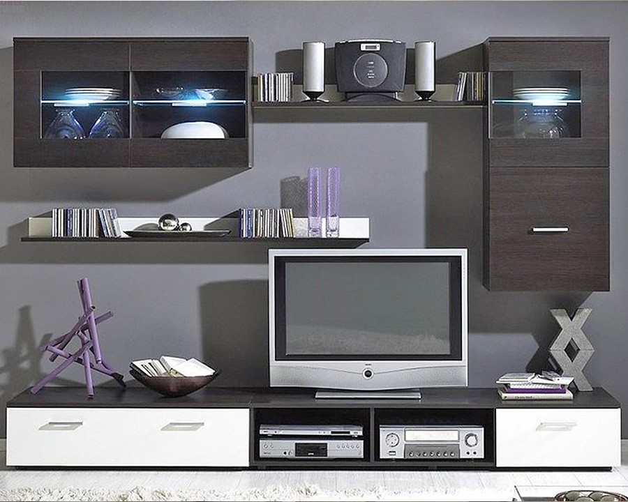 Гостиная Лого 3 Белый Фасадный 0101 / Венге Цаво 3354