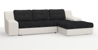 Угловой диван Мидгард Люкс экокожа белый + велюр черный