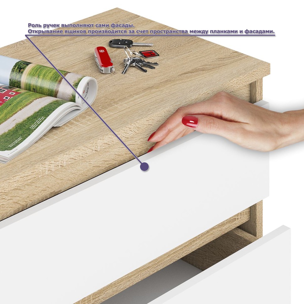 Мори Стол компьютерный МС-1 левый + Тумба ТМП400.1, цвет дуб сонома/белый, ШхГхВ 130,4х50х76,6 см., выдвижной ящик слева, НЕ универсальная сборка