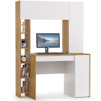 Стол компьютерный Комфорт 12.71, цвет дуб золотой/белый, ШхГхВ 116,7х60,2х165,4 см., НЕ универсальная сборка