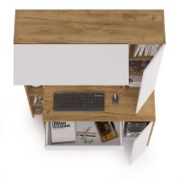 Стол компьютерный Комфорт 12.71, цвет дуб золотой/белый, ШхГхВ 116,7х60,2х165,4 см., НЕ универсальная сборка