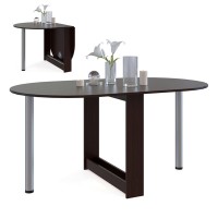 Стол раскладной Сокол СП-12, цвет венге, ШхГхВ 155х90х74 см., 86х90х74 см. сложенный, одна откидная столешница