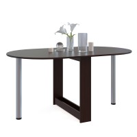 Стол раскладной Сокол СП-12, цвет венге, ШхГхВ 155х90х74 см., 86х90х74 см. сложенный, одна откидная столешница