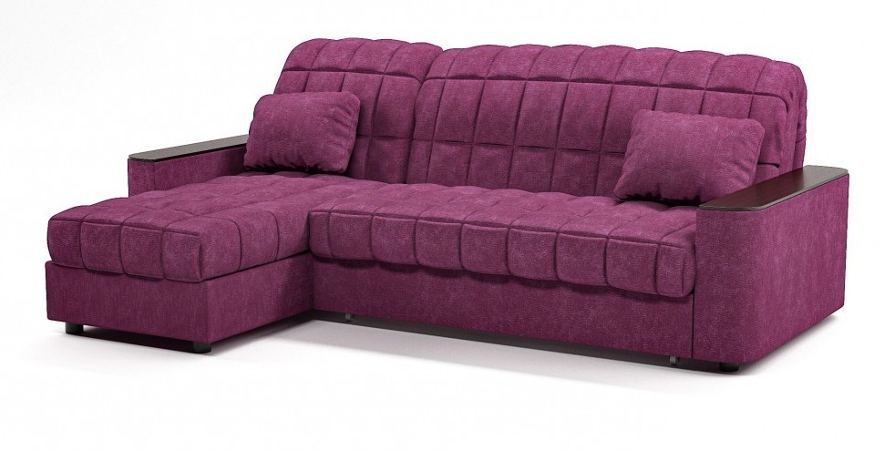 Диван угловой Даллас аккордеон розовый велюр