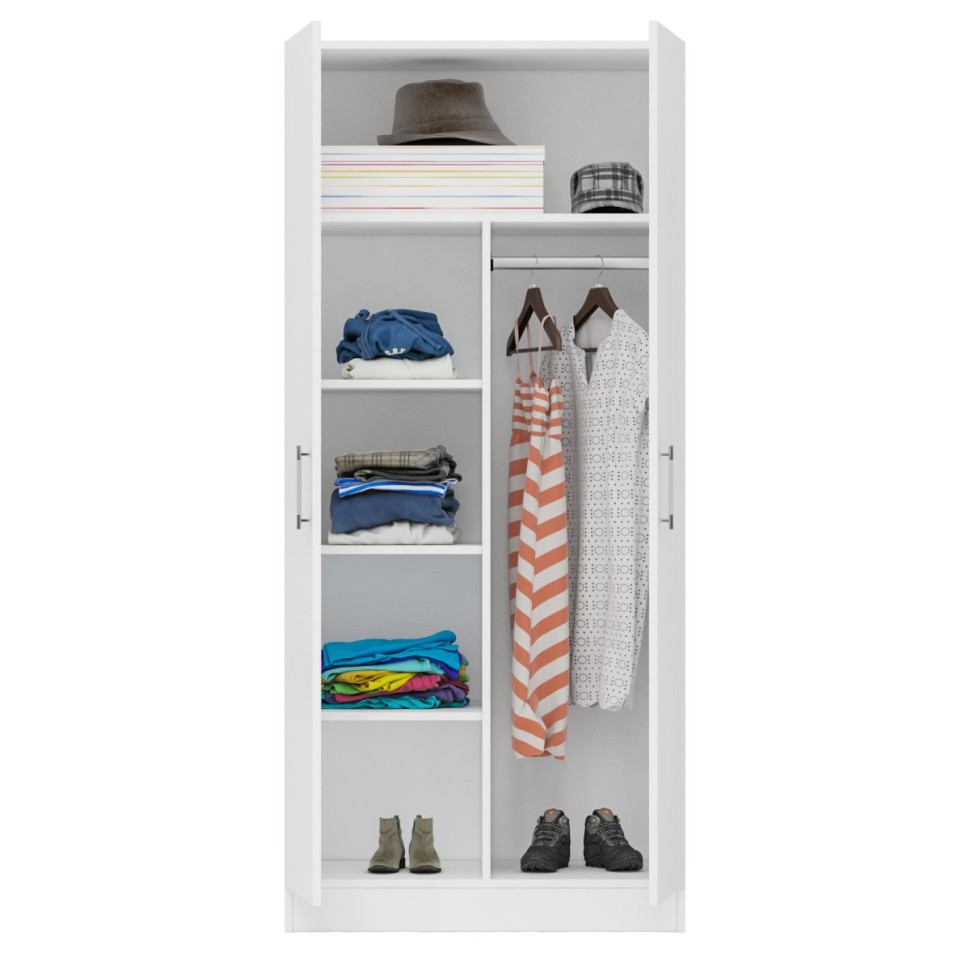 Стандарт Шкаф 2-х створчатый, цвет белый, ШхГхВ 90х52х200 см.