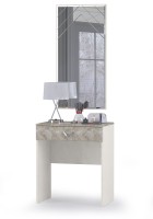 Амели Стол туалетный 12.48 + Зеркало, цвет шёлковый камень/бетон чикаго беж, ШхГхВ 65х41х185 см.