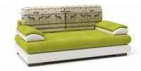 Диван прямой Фиджи еврокнижка салатовый велюр+белая экокожа