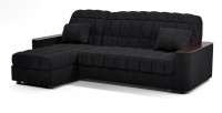 Диван угловой Даллас аккордеон черный велюр