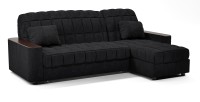 Диван угловой Даллас аккордеон черный велюр
