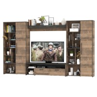 Трувор Гостиная 075, цвет дуб гранж песочный/интра, ШхГхВ 335,8х45,4х194,2 см., универсальная сборка