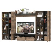 Трувор Гостиная 075, цвет дуб гранж песочный/интра, ШхГхВ 335,8х45,4х194,2 см., универсальная сборка