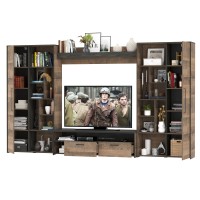 Трувор Гостиная 075, цвет дуб гранж песочный/интра, ШхГхВ 335,8х45,4х194,2 см., универсальная сборка