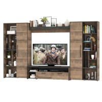 Трувор Гостиная 075, цвет дуб гранж песочный/интра, ШхГхВ 335,8х45,4х194,2 см., универсальная сборка