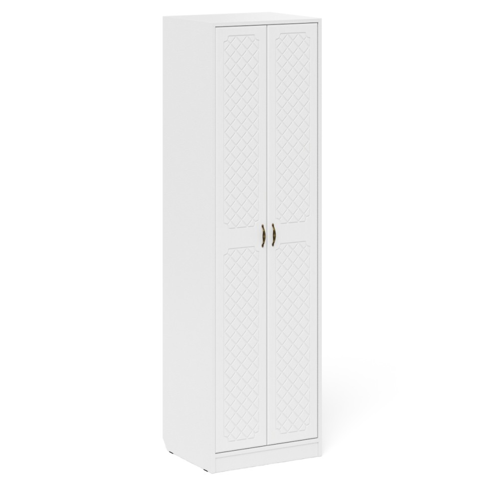 Прихожая П-6 Компоновка № 29, цвет белая шагрень/фасады МДФ белое дерево фрезеровка ромб, ШхГхВ 140х50х210 см., универсальная сборка