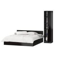 Кровать 1800 + Пенал Стандарт, цвет венге, ШхГхВ 183,5х203,5х70 + 45х52х200 см., сп.м. 1800х2000 мм., без матраса, основание есть