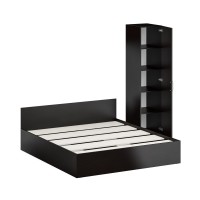 Кровать 1800 + Пенал Стандарт, цвет венге, ШхГхВ 183,5х203,5х70 + 45х52х200 см., сп.м. 1800х2000 мм., без матраса, основание есть