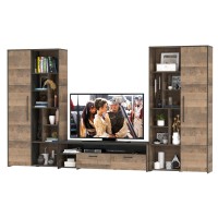 Трувор Гостиная 076, цвет дуб гранж песочный/интра, ШхГхВ 335,8х45,4х106,9 см., универсальная сборка