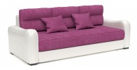 Диван еврокнижка Вендор розовый велюр+белая экокожа