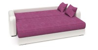 Диван еврокнижка Вендор розовый велюр+белая экокожа