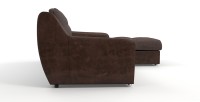 Угловой диван Мидгард Люкс экокожа коричневый + рогожка коричневый