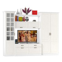 Ливерпуль Набор мебели 7, цвет ясень ваниль/белый, ШхГхВ 290х49,3х220,3 см.(без учёта карниза), ниша для тв 140х49х90 см., универсальная сборка