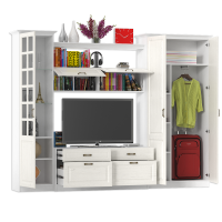 Ливерпуль Набор мебели 7, цвет ясень ваниль/белый, ШхГхВ 290х49,3х220,3 см.(без учёта карниза), ниша для тв 140х49х90 см., универсальная сборка