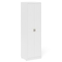 Прихожая П-6 Шкаф, цвет белая шагрень/фасады МДФ белое дерево фрезеровка прованс, ШхГхВ 60х50х210 см.