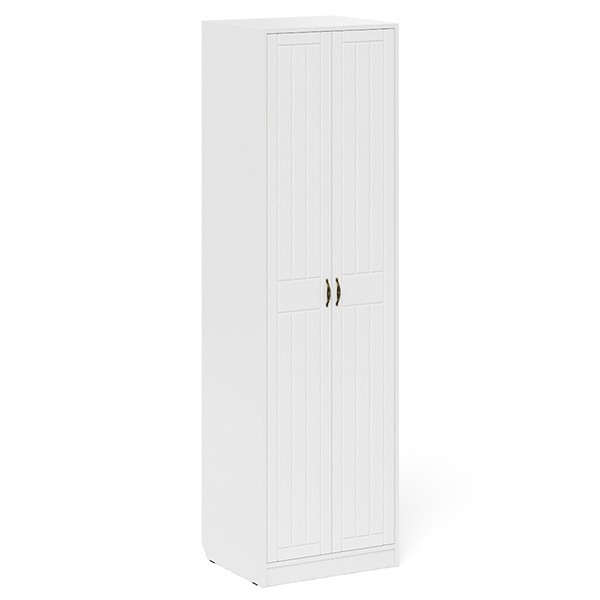 Прихожая П-6 Шкаф, цвет белая шагрень/фасады МДФ белое дерево фрезеровка прованс, ШхГхВ 60х50х210 см.