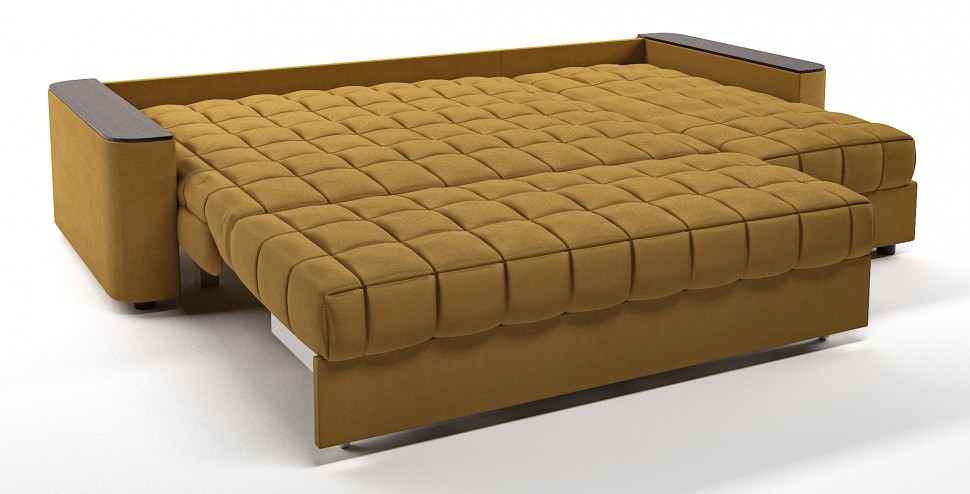 Диван угловой Даллас аккордеон желтый велюр