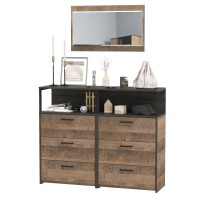 Трувор 13.307.02 Комод с ящиками + 13.307.02 Комод с ящиками + 15.30 Зеркало, цвет дуб гранж песочный/интра, ШхГхВ 132х37х195 см.