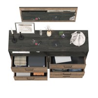 Трувор 13.307.02 Комод с ящиками + 13.307.02 Комод с ящиками + 15.30 Зеркало, цвет дуб гранж песочный/интра, ШхГхВ 132х37х195 см.