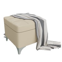 СНЯТО Банкетка 6-5113беж Жозефина-2, бежевая искусственная кожа (бежевый БАШ), ШхГхВ 46х46х45 см., под сиденьем есть ниша