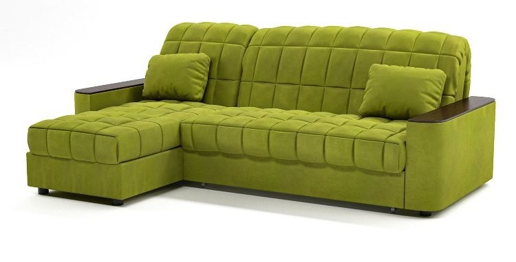 Диван угловой Даллас аккордеон салатовый велюр