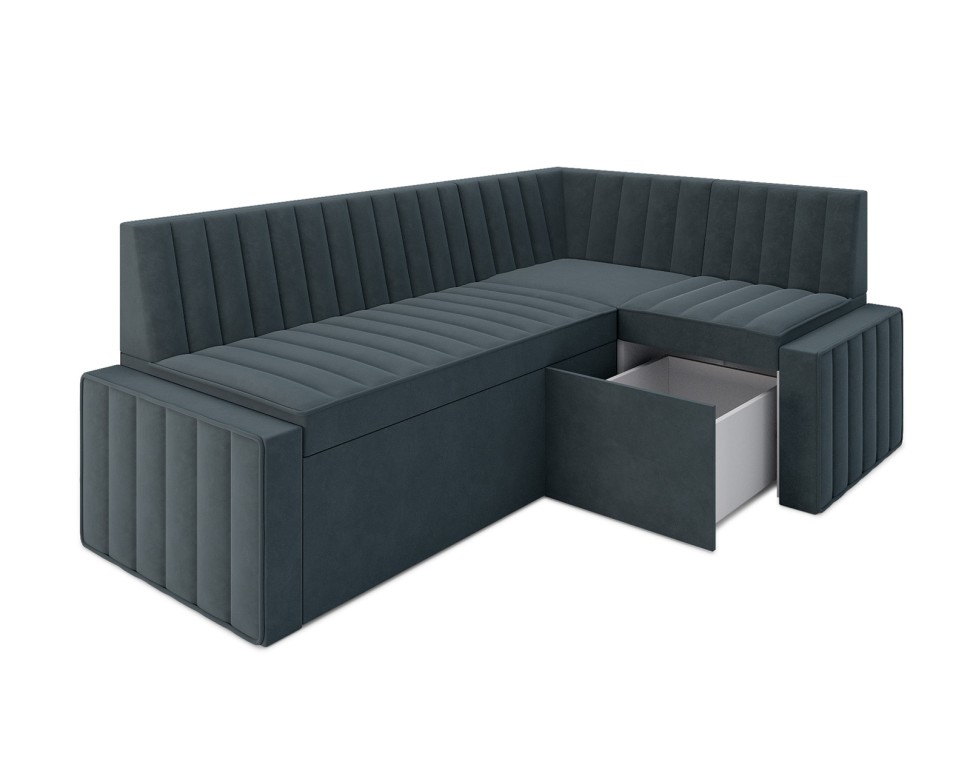 Вермут Правый угол (Велюр серо-синий HB-178 26) 213х82х133 см