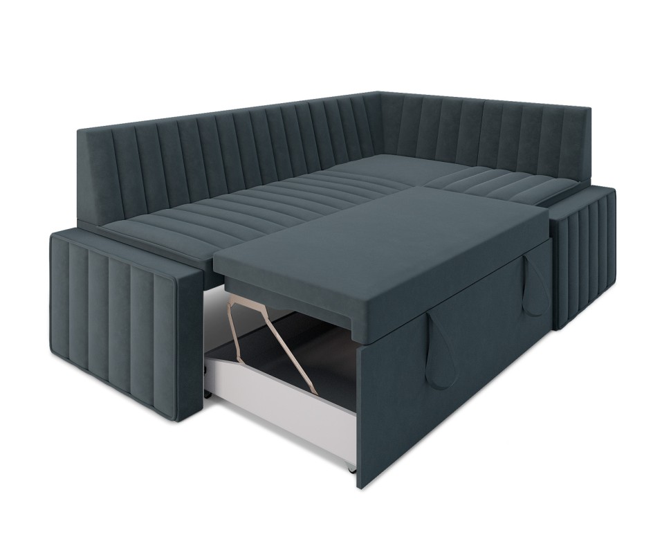 Вермут Правый угол (Велюр серо-синий HB-178 26) 213х82х133 см