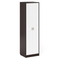 Прихожая П-6 Шкаф, цвет венге/фасады МДФ белое дерево фрезеровка ромб, ШхГхВ 60х50х210 см.