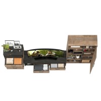 Трувор Гостиная 080, цвет дуб гранж песочный/интра, ШхГхВ 308,8х45,4х194,2 см., универсальная сборка