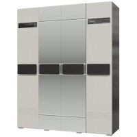 СНЯТО Престиж СП-04 Шкаф 4-х дверный с зеркалами, цвет венге цаво/жемчужный лён, ШхГхВ 177х58х220 см.