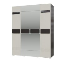 СНЯТО Престиж СП-04 Шкаф 4-х дверный с зеркалами, цвет венге цаво/жемчужный лён, ШхГхВ 177х58х220 см.