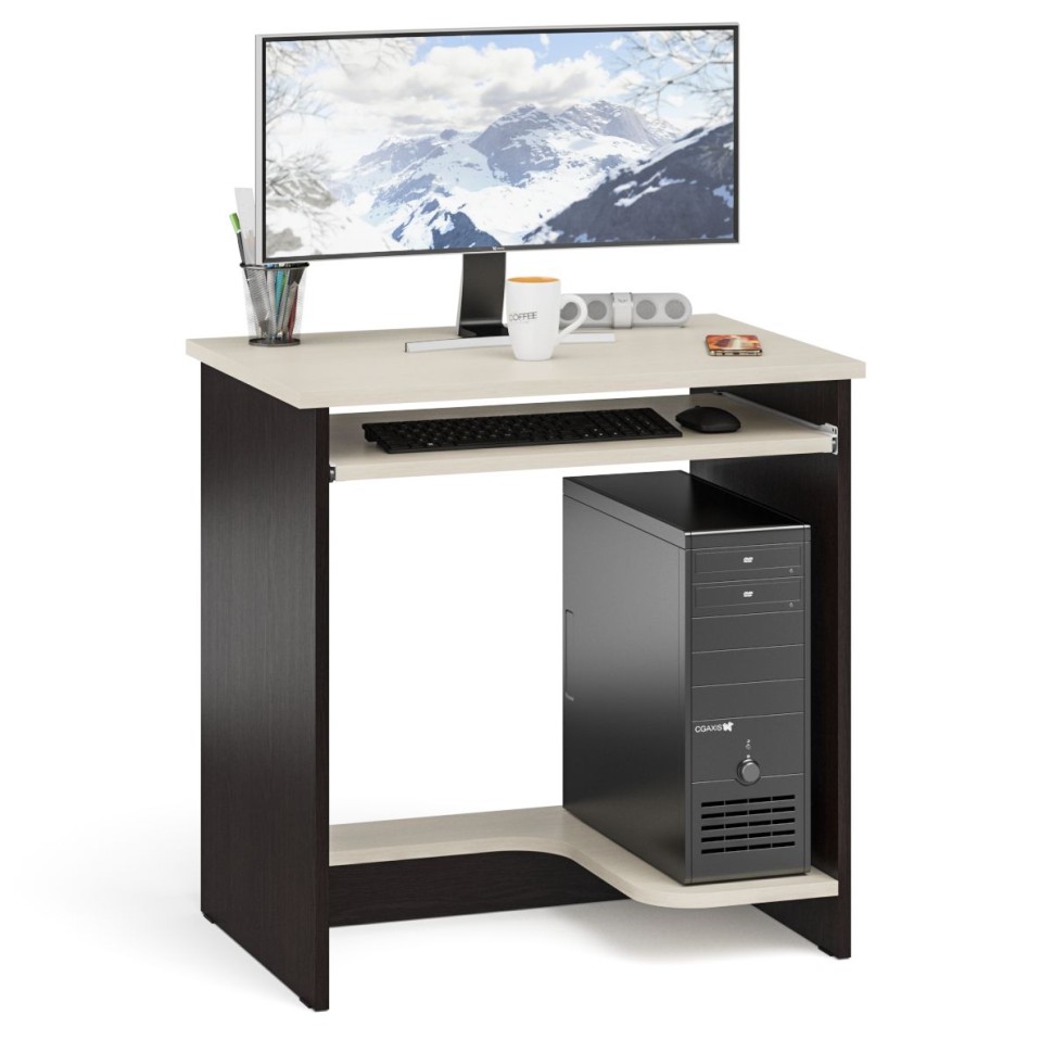 СНЯТО Стол компьютерный С-МД-СК11-1, цвет венге/дуб, ШхГхВ 74,6х50х75 см., НЕ универсальная сборка