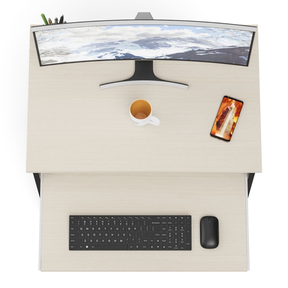 СНЯТО Стол компьютерный С-МД-СК11-1, цвет венге/дуб, ШхГхВ 74,6х50х75 см., НЕ универсальная сборка