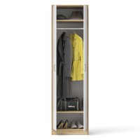 Прихожая П-6 Шкаф, цвет дуб сонома/фасады МДФ белое дерево фрезеровка ромб, ШхГхВ 60х50х210 см.