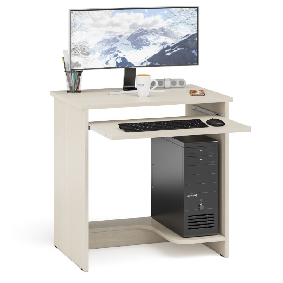 СНЯТО Стол компьютерный С-МД-СК11-1, цвет дуб, ШхГхВ 74,6х50х75 см.