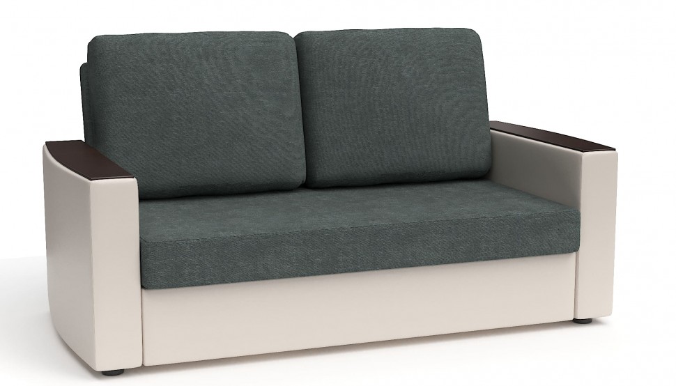 Диван прямой Майами (Дубай) серый велюр+белая экокожа