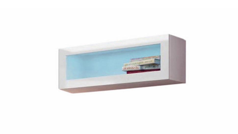 Виго витрина навесная малая горизонтальная Белый Фасадный 0101