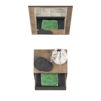 СНЯТО Трувор 13.241.04 Тумба для обуви + 15.30 Зеркало, цвет дуб гранж песочный/интра, ШхГхВ 50х36,7х195 см., есть съёмная метал. подставка для обуви