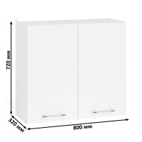 Кухня Мебель--24 ШВ800 Шкаф 80 см., цвет корпус белый/фасад ДСП белый, ШхГхВ 80х32х72 см.