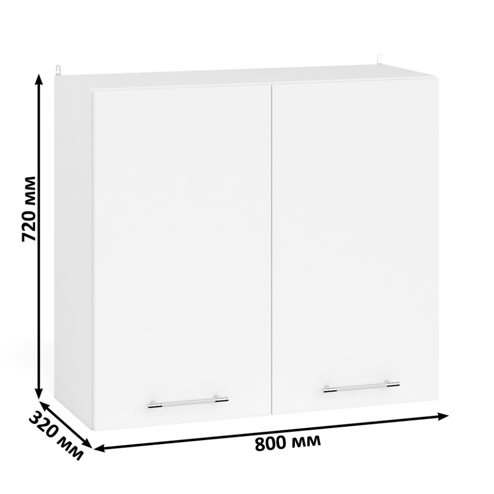 Кухня Мебель--24 ШВ800 Шкаф 80 см., цвет корпус белый/фасад ДСП белый, ШхГхВ 80х32х72 см.