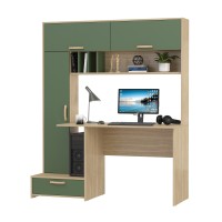 Лайт Стол письменный 03.243Н, цвет плэйн/дымчатый зелёный, ШхГхВ 150,2х57,3х179,9 см., НЕ универсальная сборка