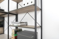 Трувор 13.151.01 Стеллаж, цвет дуб гранж песочный/интра, ШхГхВ 82,8х37х146 см.